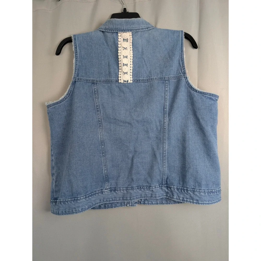 New Directions Denim Vest Womens‎ 2X Blue Excellent